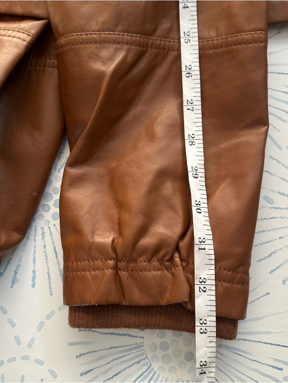 George Chestnut Brown Leather Zip-Front Jacket size 18W-20W - Picture 10 of 13